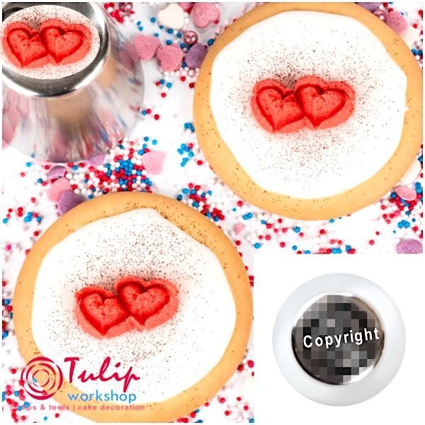 Насадка Валентин № 129 | L размер (Russian Pastry Tube #129 - Valentine Hearts | L size | By Tulip Workshop)