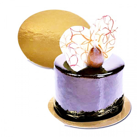 Подложка для пирожных Золото/Жемчуг 2х сторон. 0.8 мм, Ø 90 мм