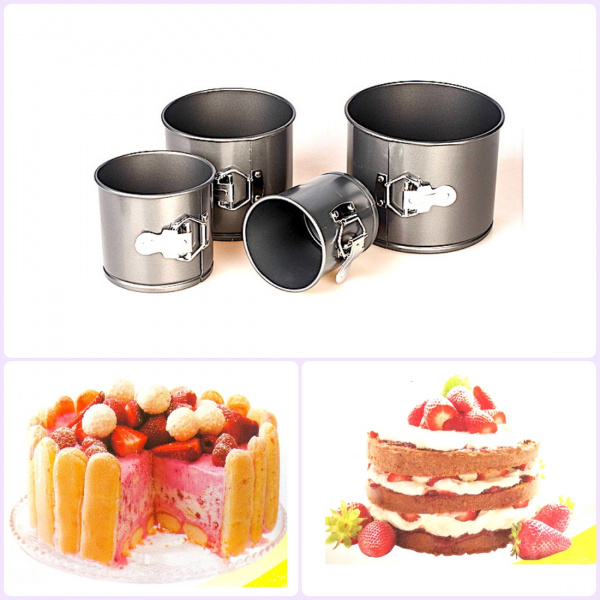 Форма для выпечки металлическая разъёмная антипригарная | Кулич набор 4 шт: Ø 10, 12, 14, 17 см, высота 10-13 см