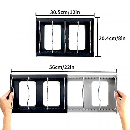 Раздвижной органайзер для посуды, кастрюль, крышек, стойка для хранения на 7 ячеек