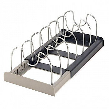 Раздвижной органайзер для посуды, кастрюль, крышек, стойка для хранения на 7 ячеек