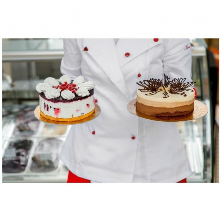 Подложка для торта усиленная Золото/Жемчуг 2х сторон. 3.2 мм, Ø 320 мм