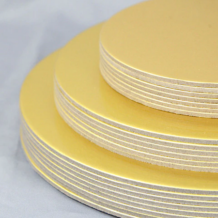 Подложка для торта усиленная Золото/Жемчуг 2х сторон. 3.2 мм, Ø 320 мм